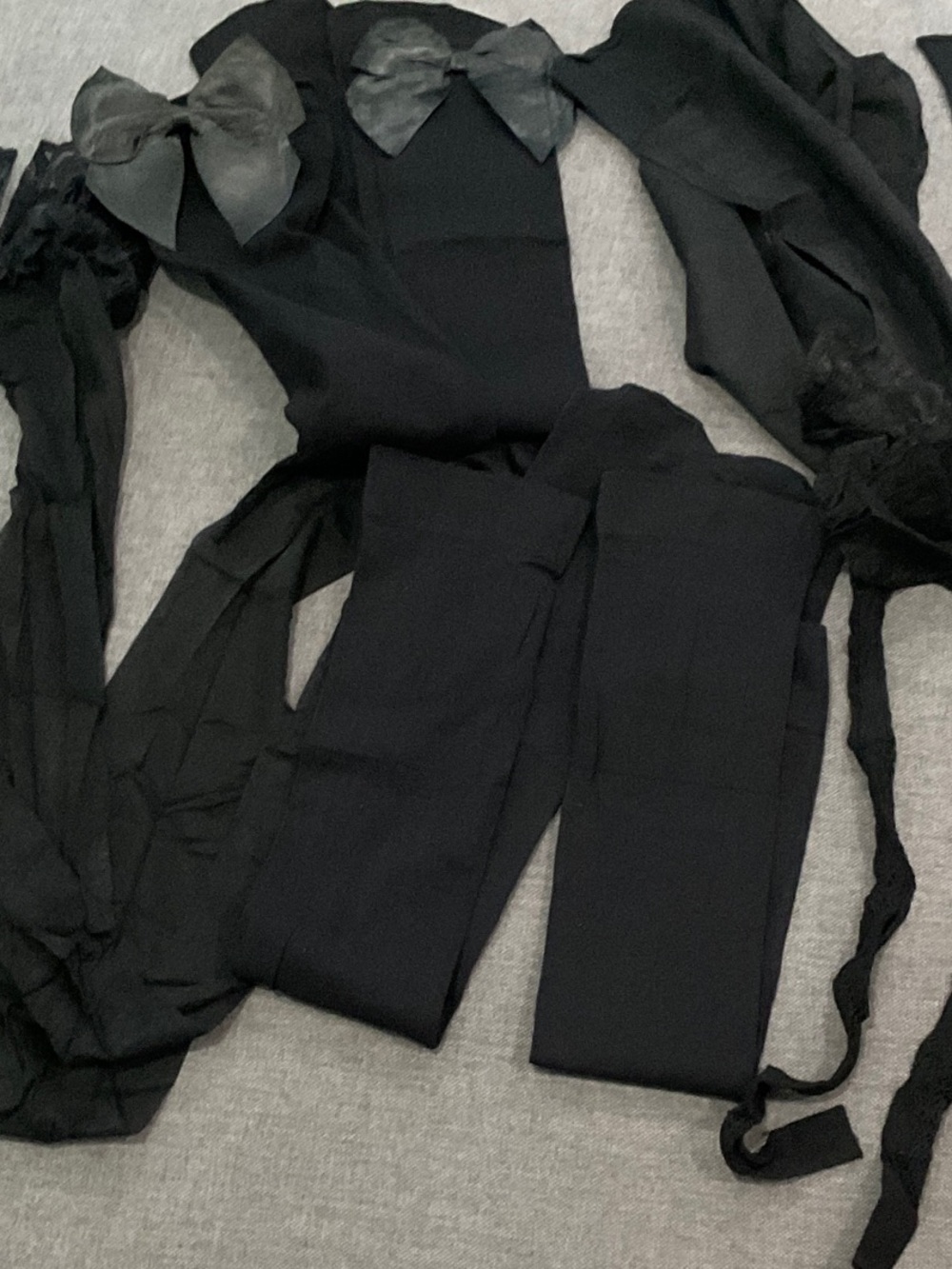 5 pairs of thigh highs pantyhose black